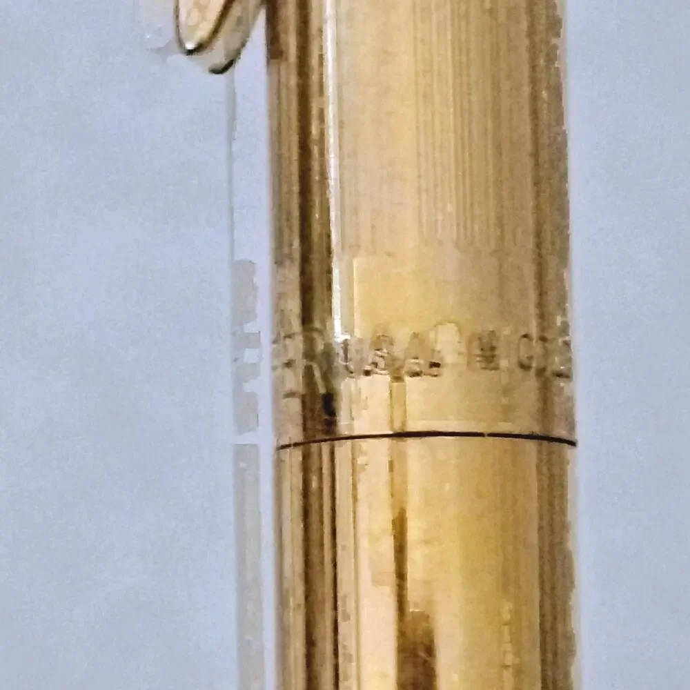 Vintage Sheaffer Gridded Gold Electroplated Ballpoint Twist Pen USA Made Office